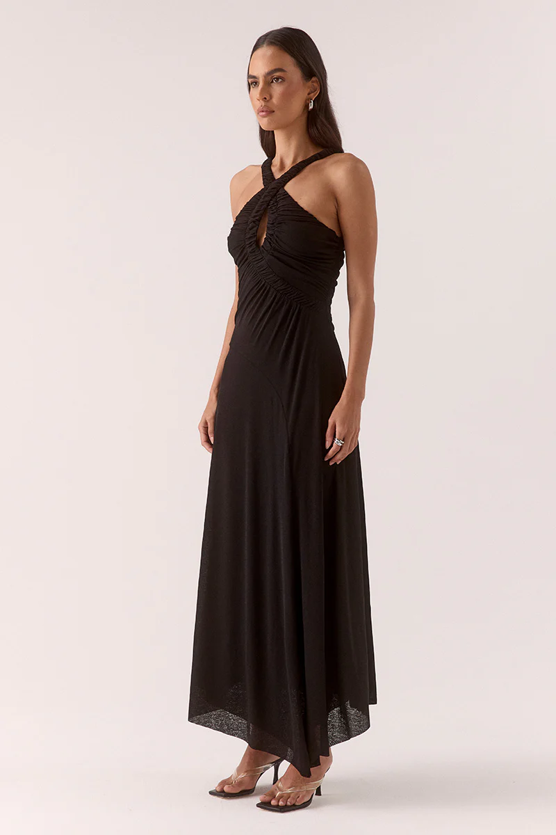 ALORA MIDI DRESS - BLACK - Image 3