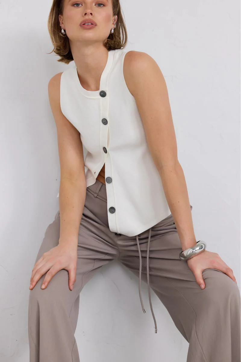 ASTRID KNIT TOP - ALMOND - Image 4