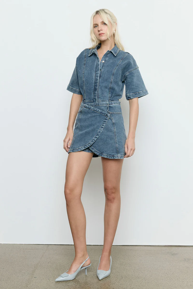 DAWN DENIM DRESS - VINTAGE BLUE - Image 3
