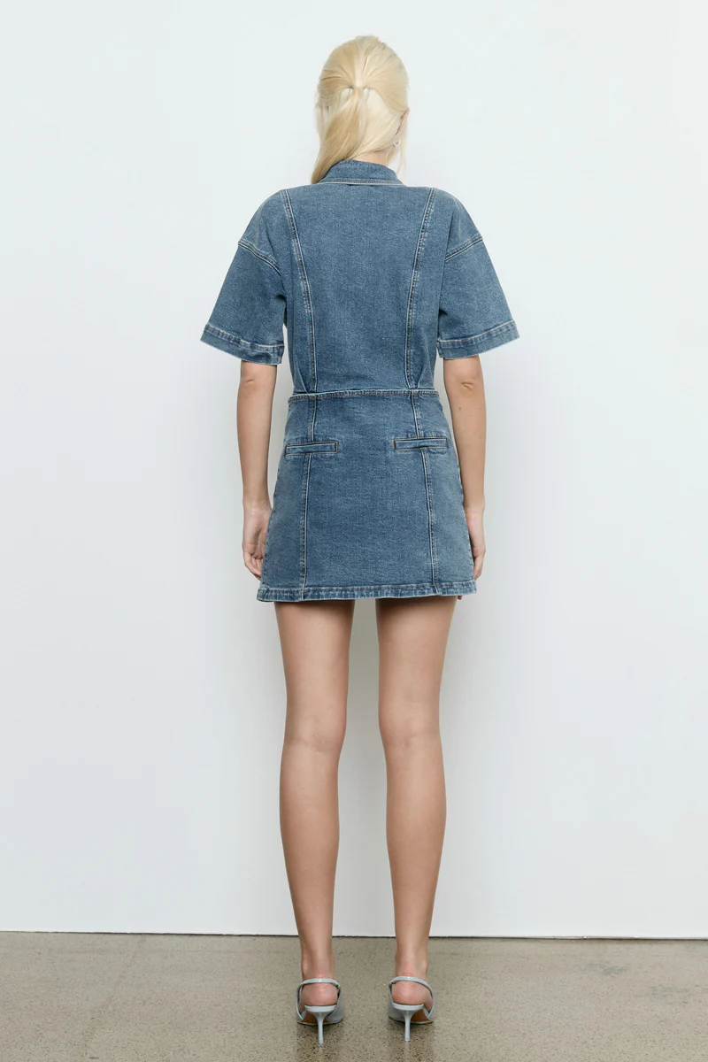 DAWN DENIM DRESS - VINTAGE BLUE - Image 4