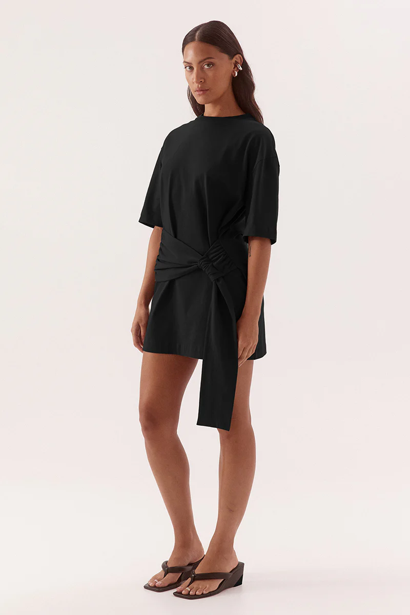 DELANI TEE DRESS - BLACK - Image 3
