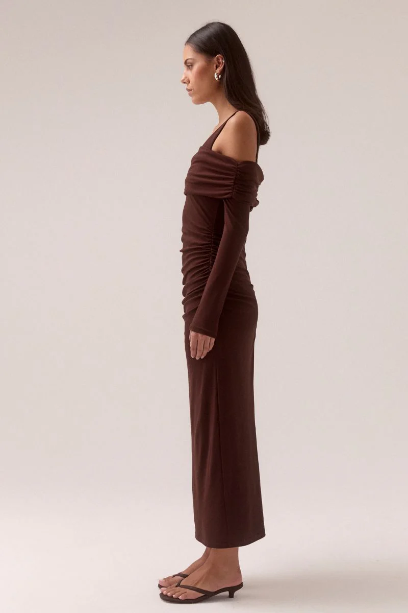 ELAIAN LONG-SLEEVE DRESS - RAISIN - Image 3