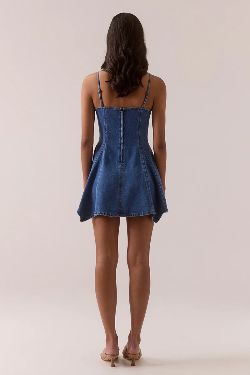 ELODIE MINI DRESS - CLASSIC BLUE - Image 3