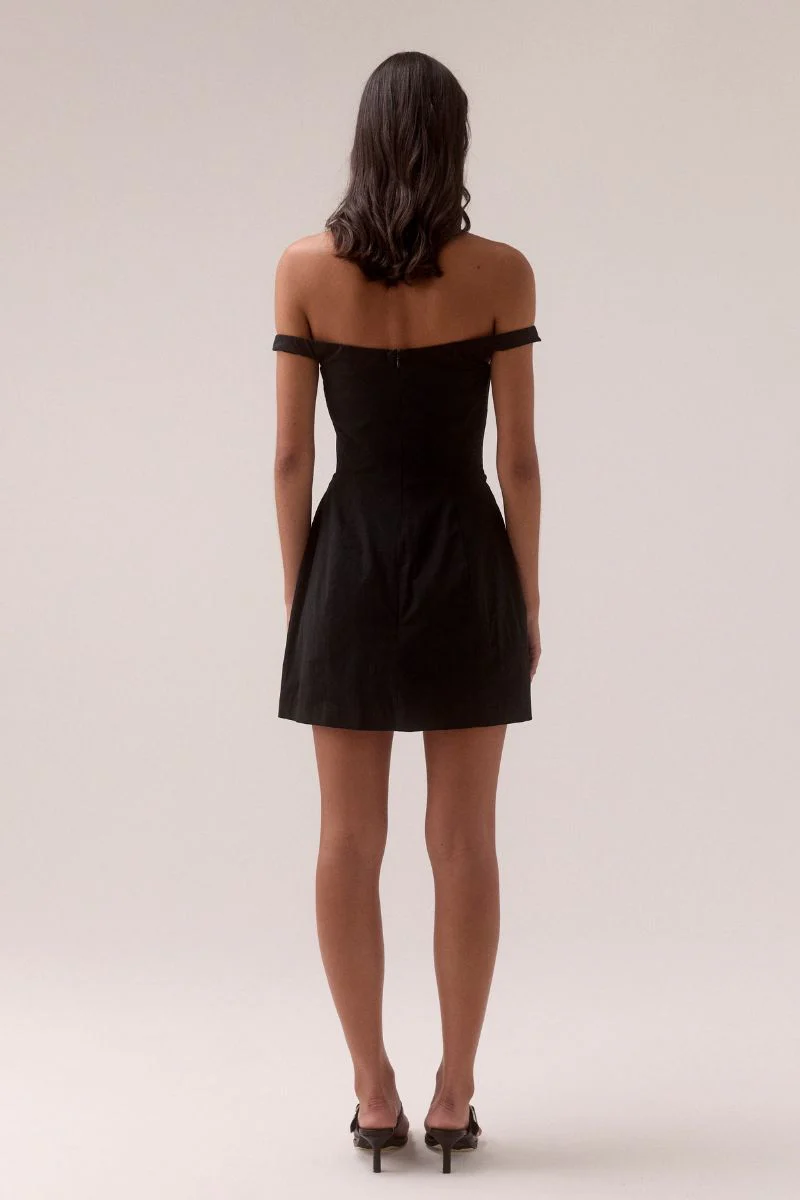LURE MINI DRESS - BLACK AND WHITE - Image 4