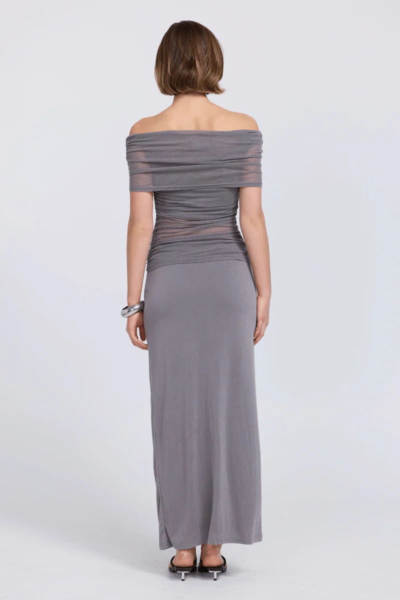 RISE MESH SLEEVELESS DRESS - SHADOW - Image 3