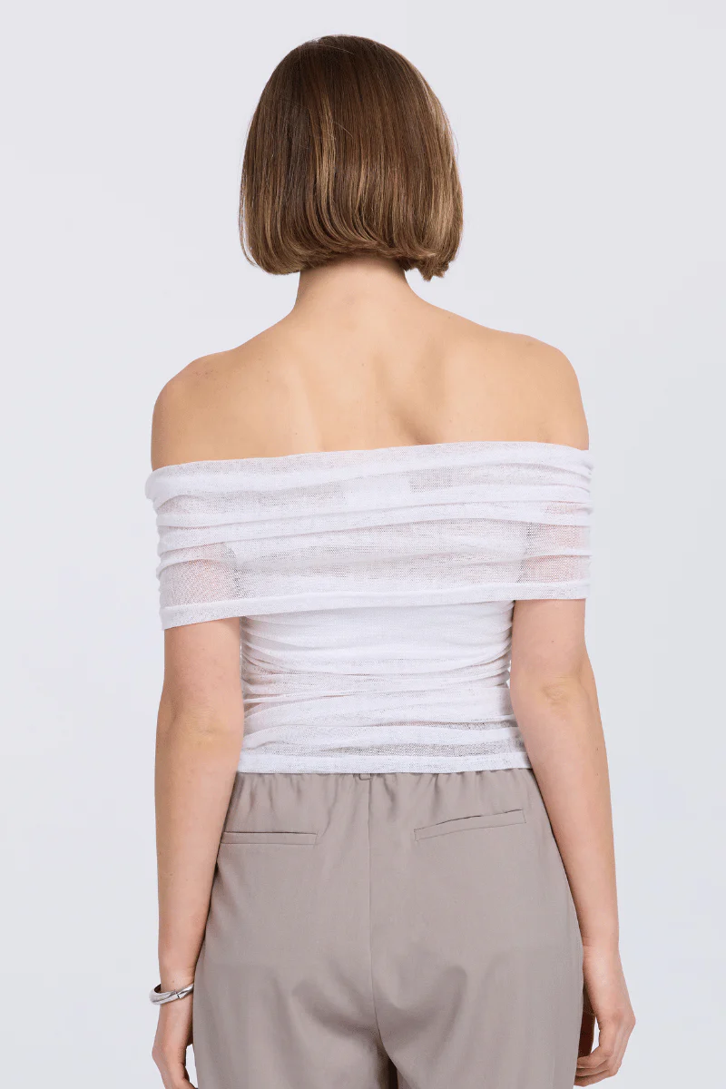 RISE MESH SLEEVELESS TOP - CHALK - Image 3