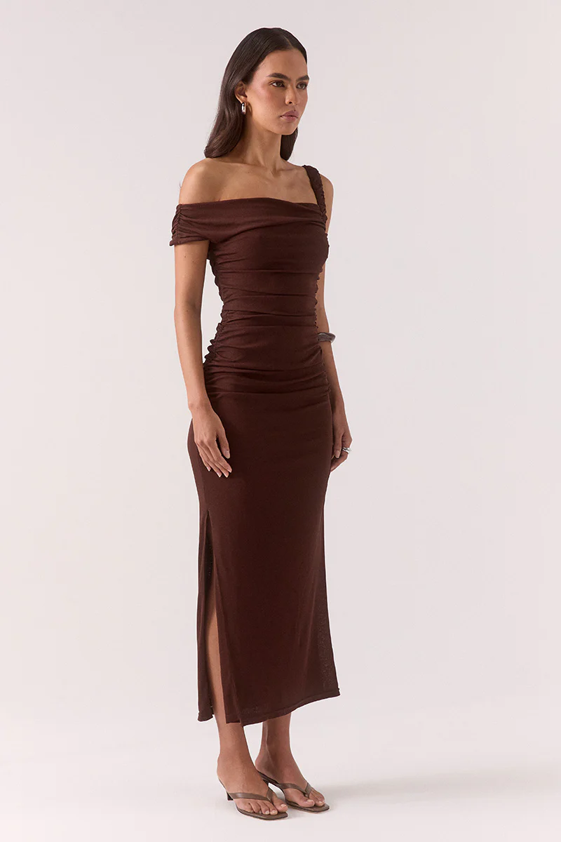 RUA ASYM DRESS - GANACHE - Image 3