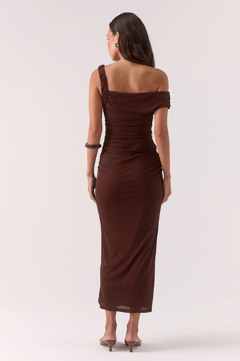 RUA ASYM DRESS - GANACHE - Image 4